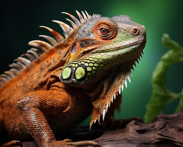 an iguana is sitting on top of a branch