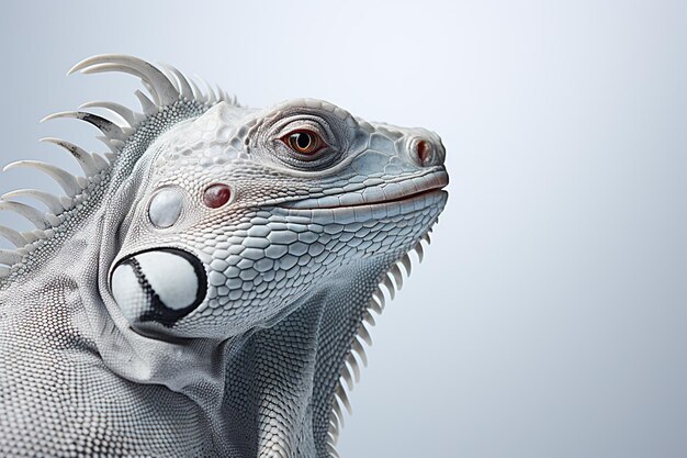 Iguana isolated on white background Close up Studio shot