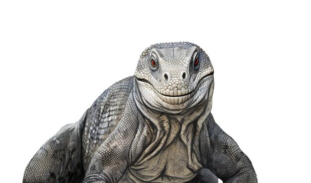 Iguana isolated on white background with Close up