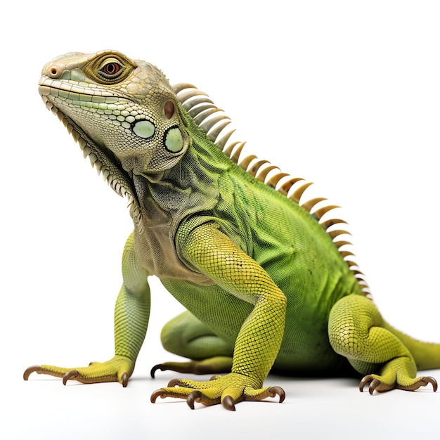 a iguana studio light isolated on white background