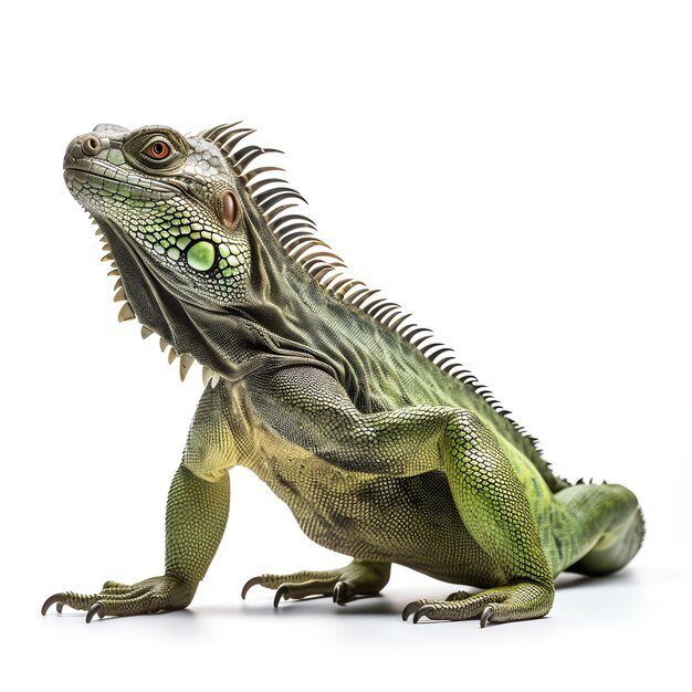 a iguana studio light isolated on white background