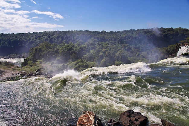 Iguazu falls in Argentina and Brazil