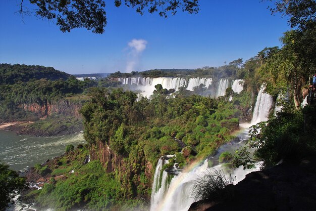 Iguazu falls in Argentina and Brazil