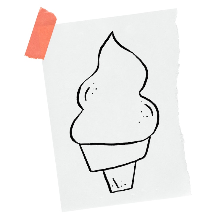 Foto ijs png sticker doodle stationnaire papier doorzichtige achtergrond