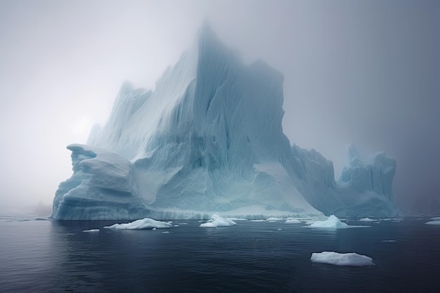 Foto ijsberg drijvend in de oceaan generatieve ai