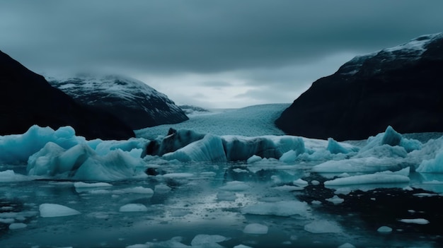 ijsberg in jokulsarlon land Ai generatief