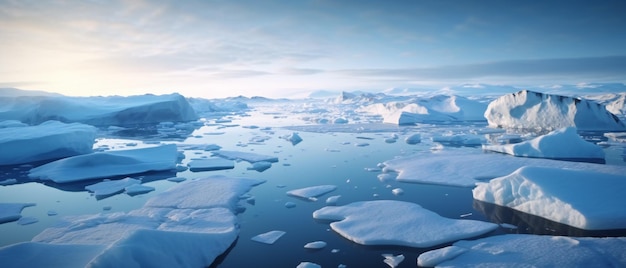 IJskappen die smelten in de arctische oceaan of wateren