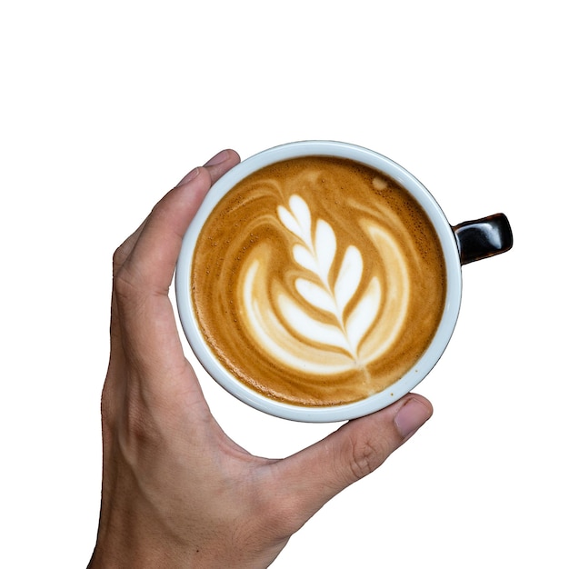 Foto ijskoffie met melk in een glas op een tafel in een café