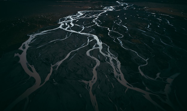 Ijslandse panorama's, luchtfoto op het land