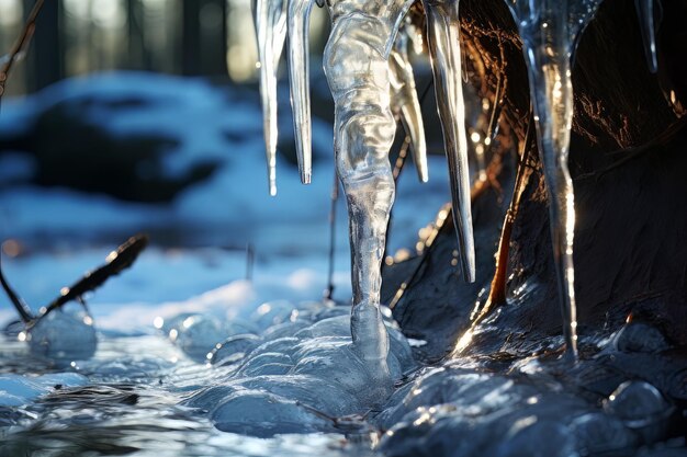 Ijspegel magische ijswaterfotografie