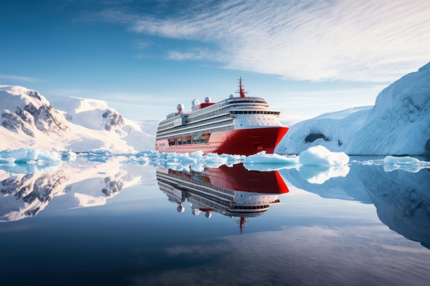 IJzige Antarctica-cruise Sneeuwzeeboot Genereer Ai