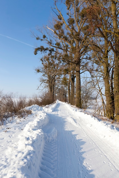 Ijzige winterweg