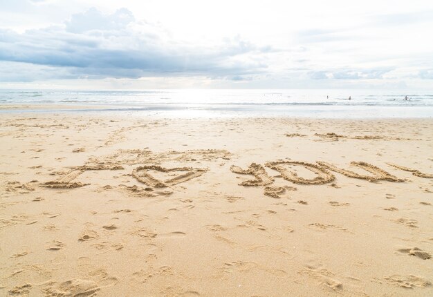 Ik hou van je op het zand