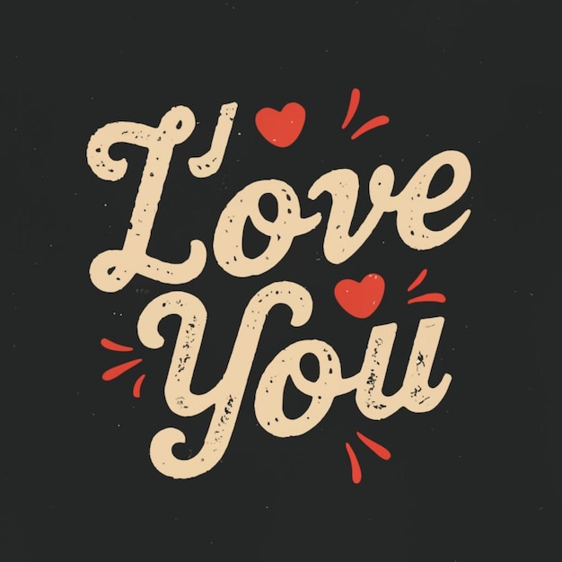 Ik hou van je Vintage typografie T-shirt design