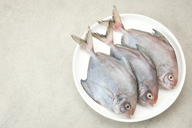 Photo ikan dorang or ikan bawal putih food preparation