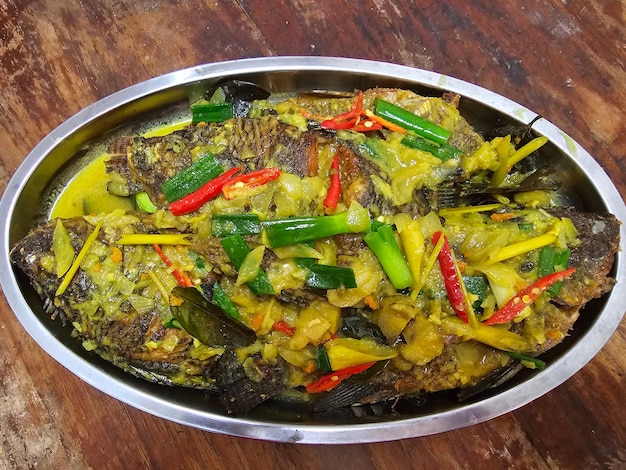 Ikan Mujair Bumbu Kuning Oreochromis mossambicus or Yellow Seasoning Fish