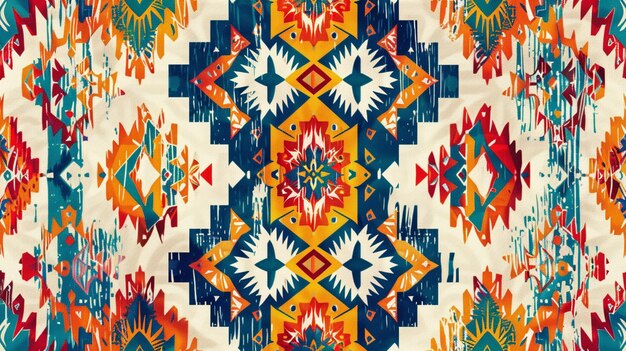 Photo ikat background seamless aztec pattern ethnic ornament