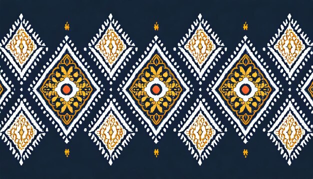 Ikat geometric folklore ornament Tribal ethnic texture Seamless striped pattern in Aztec style