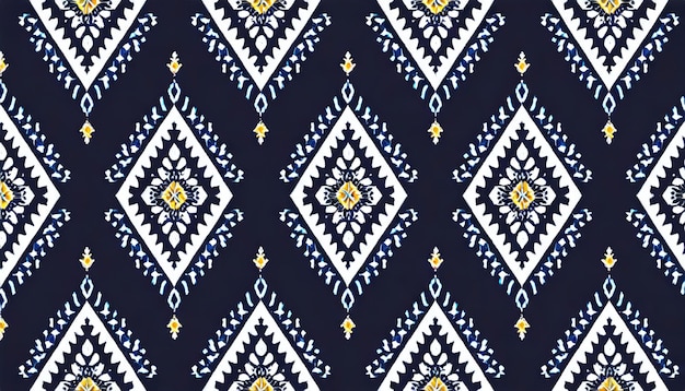 Ikat geometric folklore ornament Tribal ethnic texture Seamless striped pattern in Aztec style