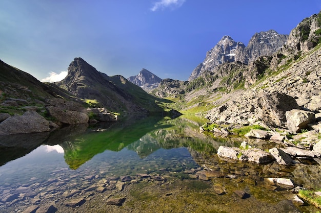 Il lago di Fiorenzapiccolo laghetto alpino alle pendici del Monviso