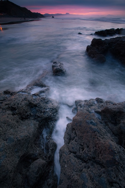 Foto spiaggia di ilbarritz da biarritz, paesi baschi.