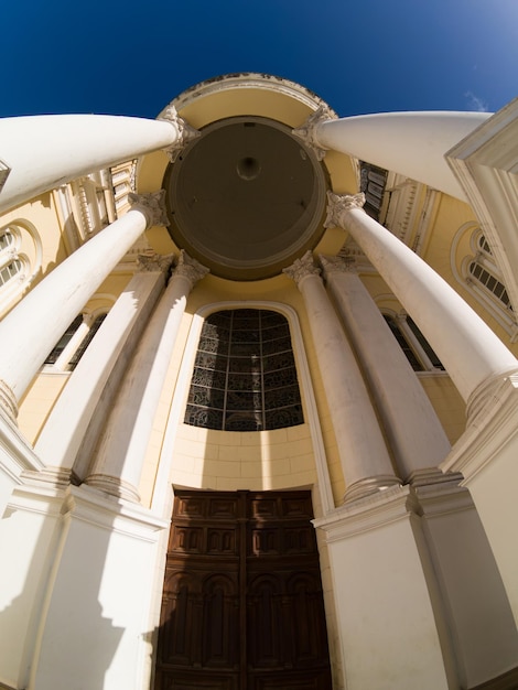 ILHEUS BAHIA BRAZIL May 27 2023 Architecture details of Sao Sebastiao cathedral in the historic center of the city of Ilheus in southern Bahia