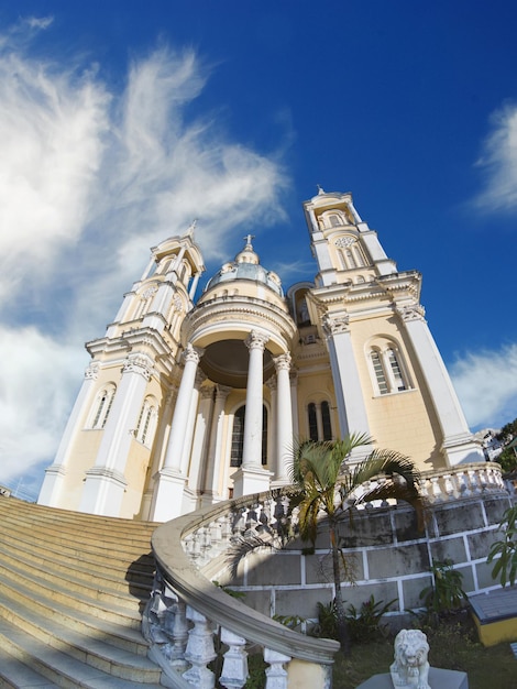 ILHEUS BAHIA BRAZIL May 27 2023 View of Sao Sebastiao cathedral in the historic center of the city of Ilheus in southern Bahia