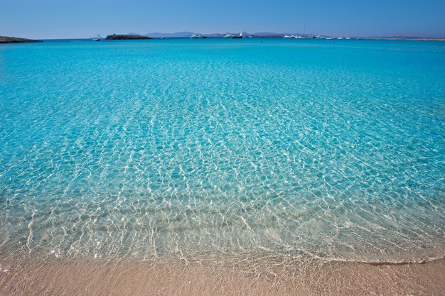 Illetes Illetas-strand in Formentera de Balearen