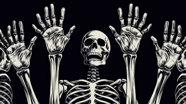 Photo illstration banner of skeleton halloween stories