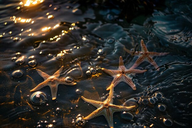 Photo illuminate the shallow coastal realms where starfi generative ai