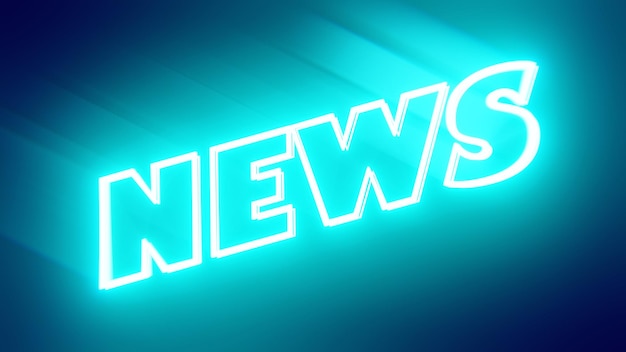 Illuminated beautiful Neon word News Illustration Abstract 3d Render