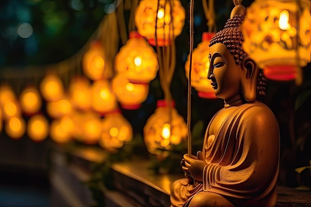 Illuminated buddhist prayer generative AI