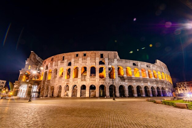 Illuminated buildings in city at night