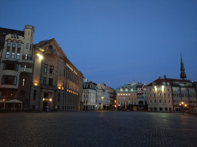 Illuminated buildings at night