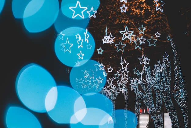 Illuminated Christmas decorations in the street