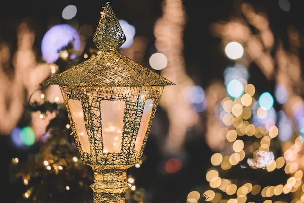 Illuminated Christmas decorations in the street