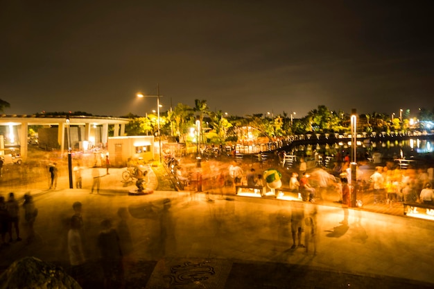 Illuminated city at night