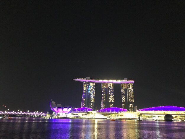 Illuminated city at night