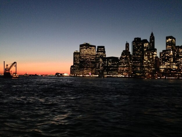 Illuminated city at night