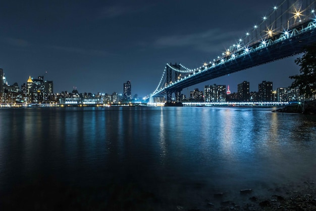 illuminated city at night