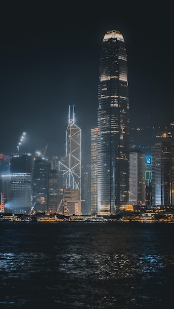 illuminated city at night