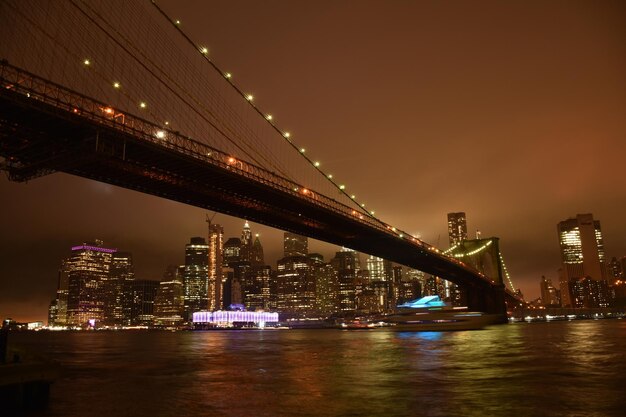 Illuminated city at night