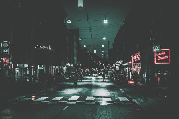 Photo illuminated city at night