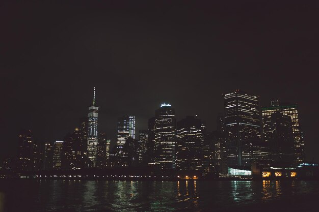 Illuminated city at night