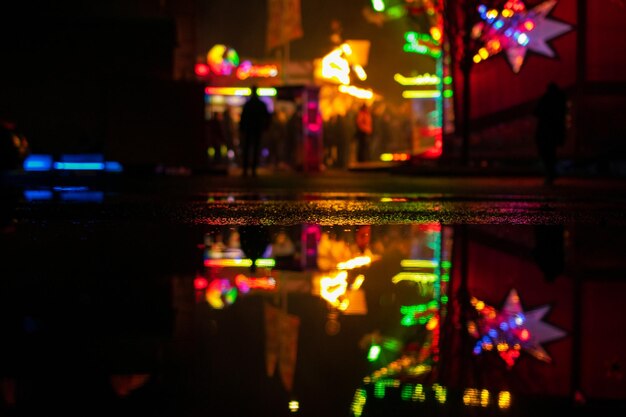 Photo illuminated city at night