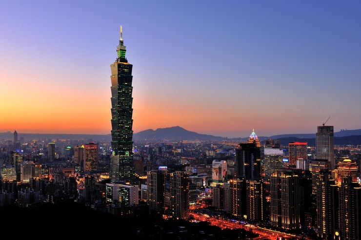 Photo illuminated city at night