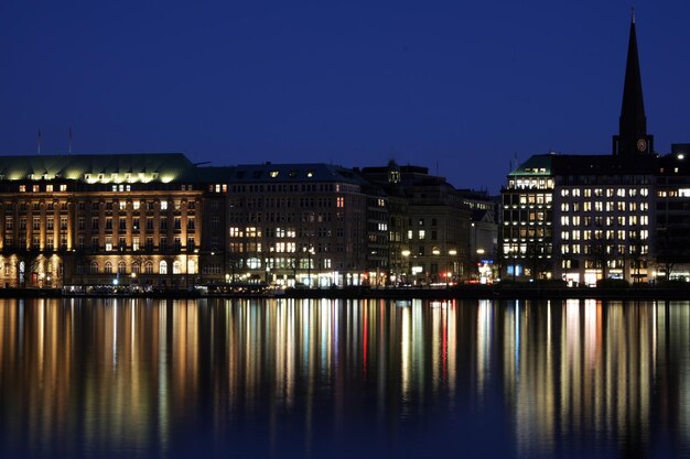 Photo illuminated city at night