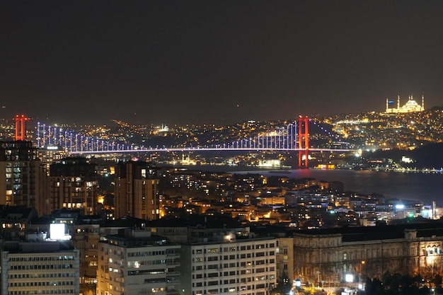 Foto città illuminata di notte