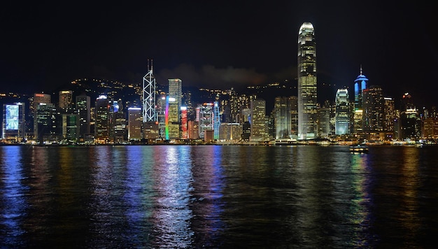 illuminated cityscape at night
