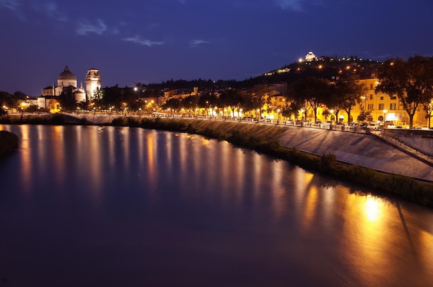 Illuminated cityscape at night
